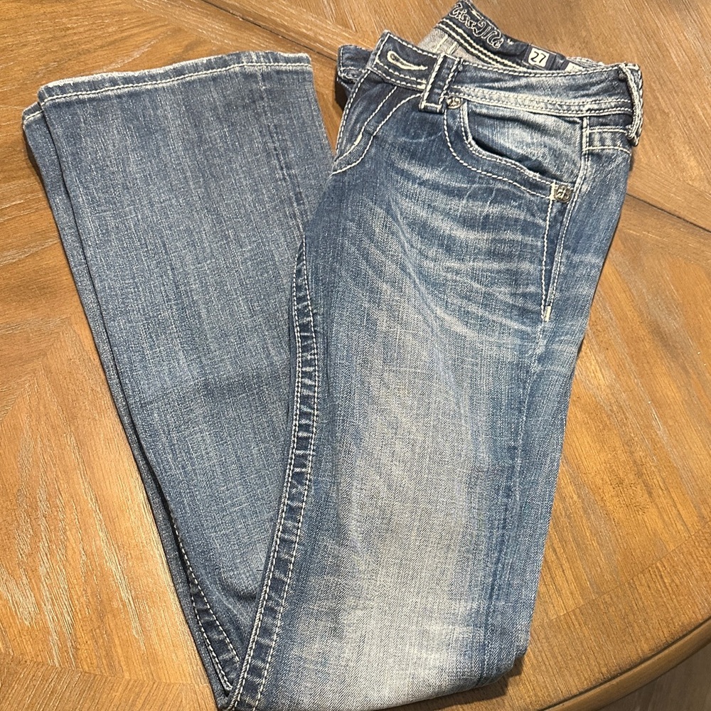 Miss Me Distressed Light Blue Boot Cut Jeans